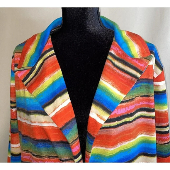 Love Spell 3X Colorful Stripe 1 Button Jacket Pockets Santa Fe Southwestern Boho - Picture 3 of 11